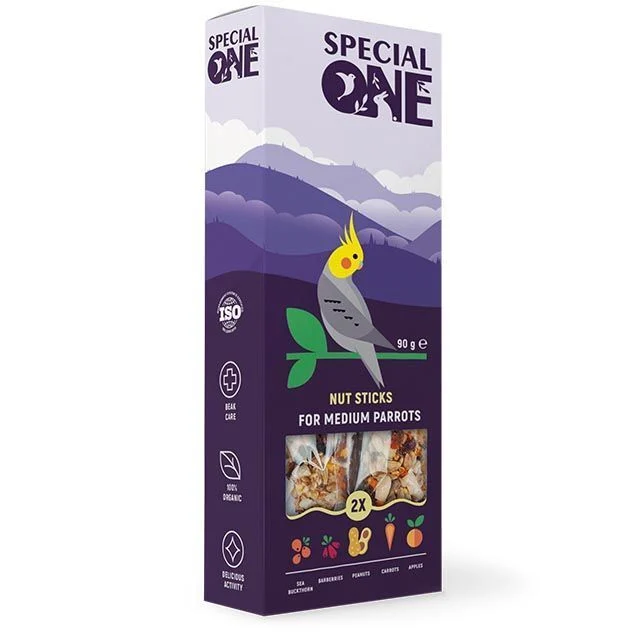 Ласощі для середніх папуг Special One 2 шт х 30 г - горіх