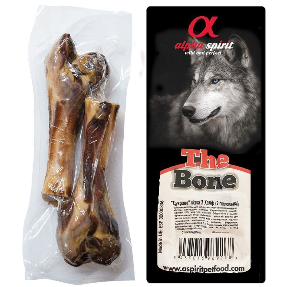 Ласощі для собак Alpha Spirit The Bones Two Half 2 шт х 15 см Ласощі для собак Alpha Spirit The Bones Two Half 2 шт х 15 см