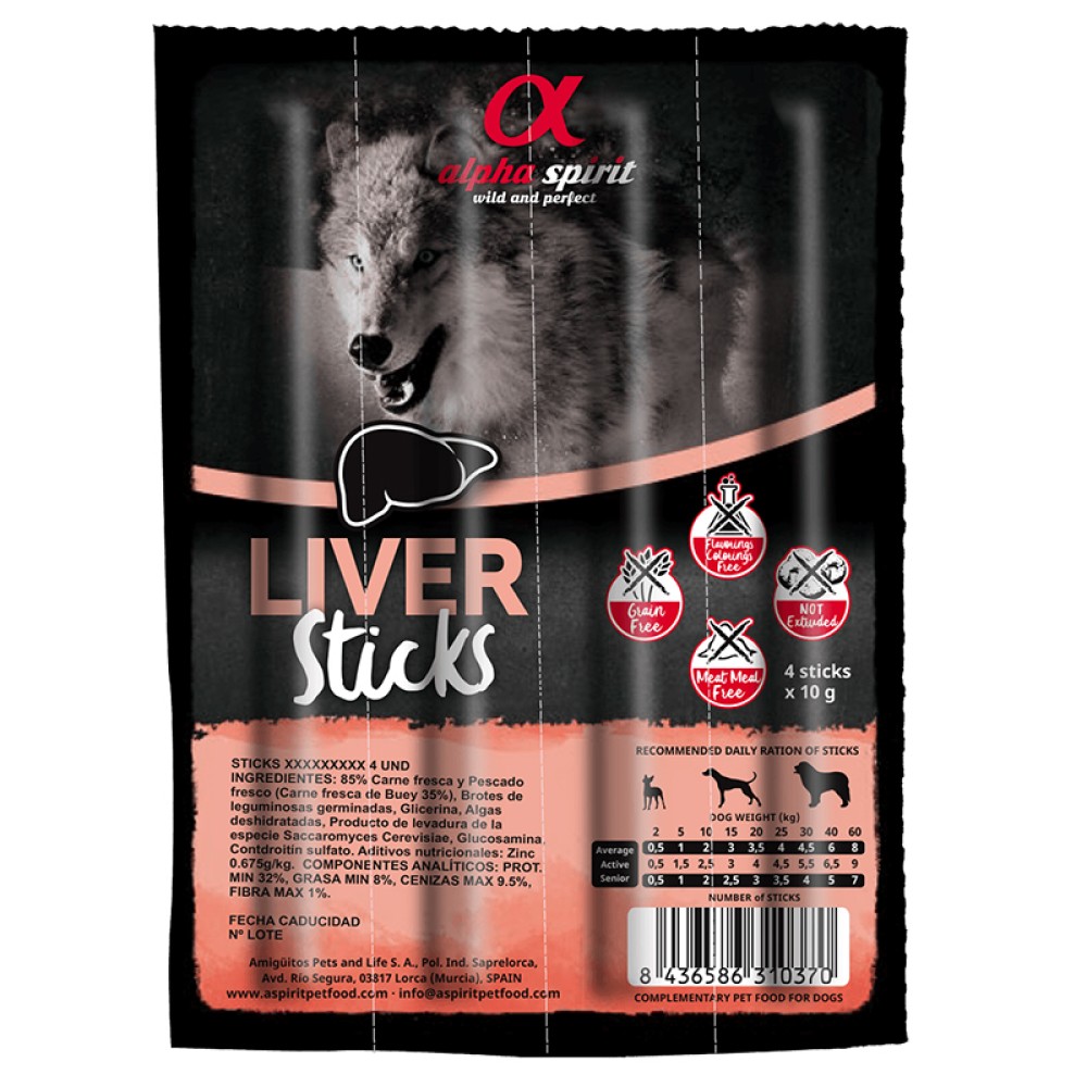 Ласощі для собак Alpha Spirit Sticks Liver 40 г (печінка) Ласощі для собак Alpha Spirit Sticks Liver 40 г (печінка)