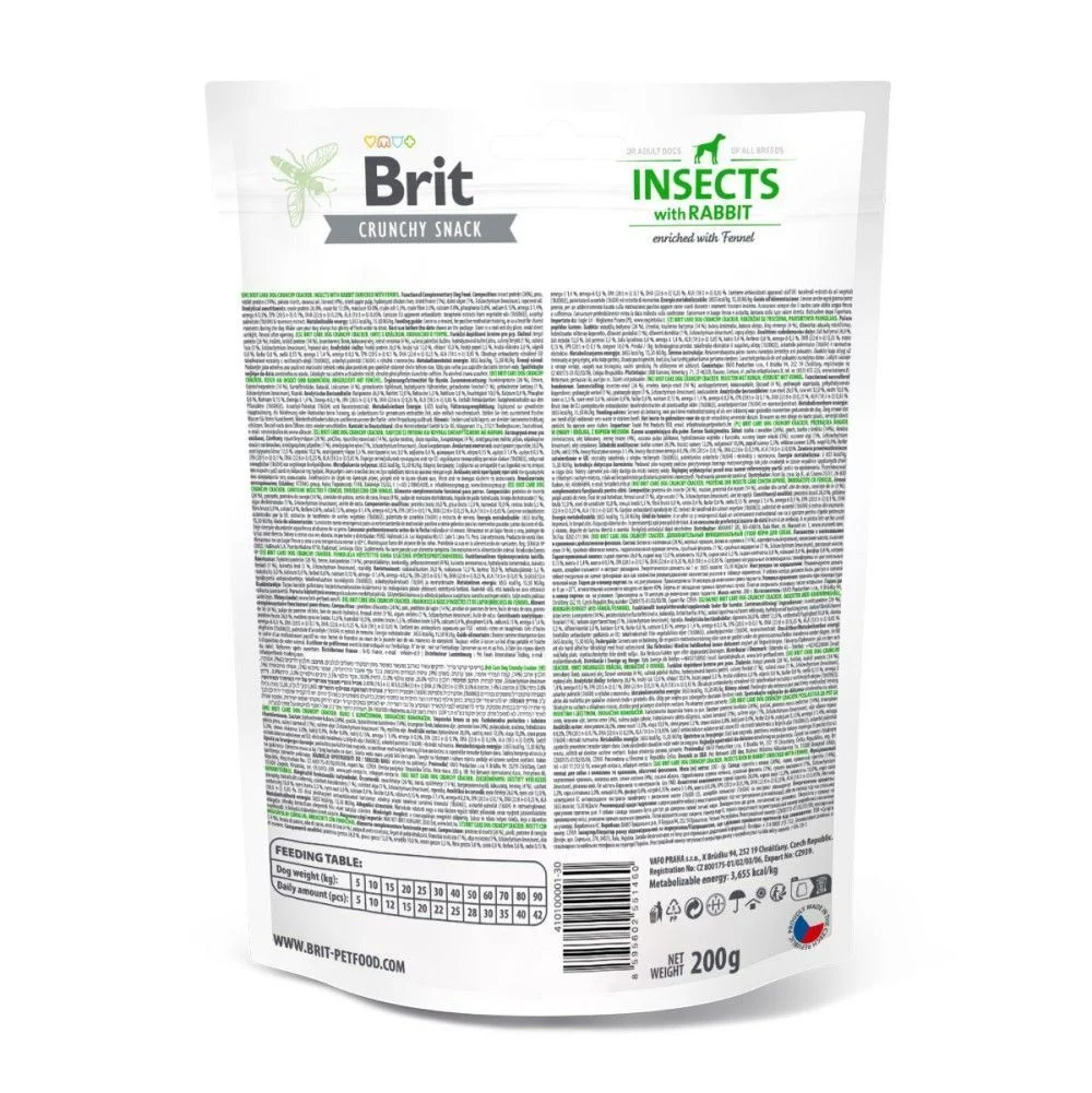 Лакомства для собак Brit Care Dog Crunchy Cracker 200 г — насекомые, кролик и фенхель