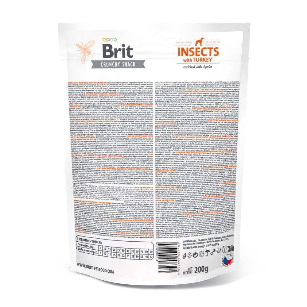 Ласощі для собак Brit Care Dog Crunchy Cracker 200 г - комахи, індичка та яблуко