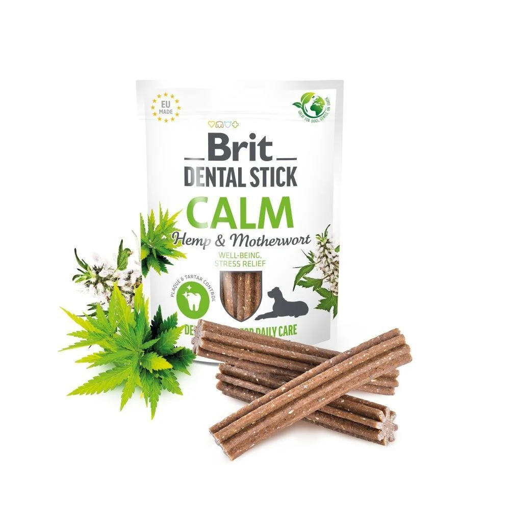 Ласощі для собак Brit Dental Stick Calm 251 г 7 шт - конопля та пустирник Ласощі для собак Brit Dental Stick Calm 251 г 7 шт - конопля та пустирник