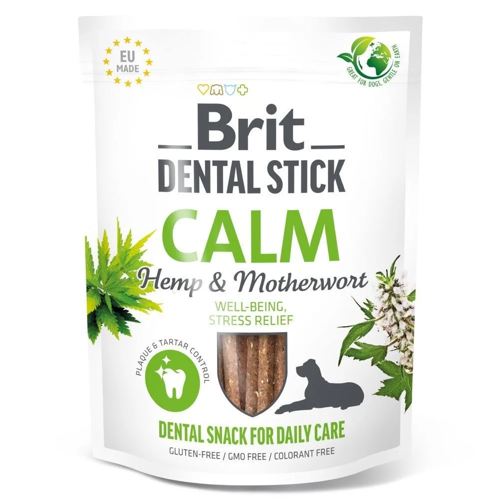 Ласощі для собак Brit Dental Stick Calm 251 г 7 шт - конопля та пустирник Ласощі для собак Brit Dental Stick Calm 251 г 7 шт - конопля та пустирник