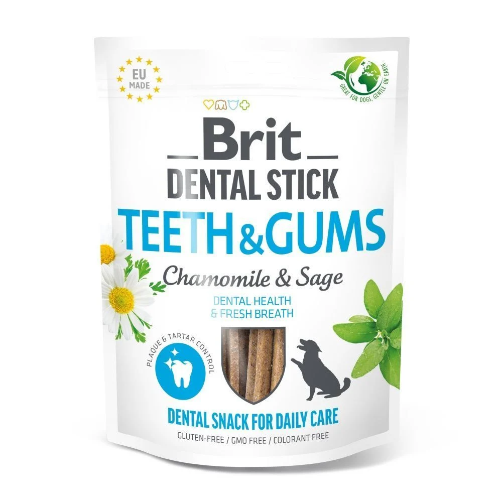 Ласощі для собак Brit Dental Stick Teeth & Gums 251 г 7 шт - ромашка та шавлія Ласощі для собак Brit Dental Stick Teeth & Gums 251 г 7 шт - ромашка та шавлія