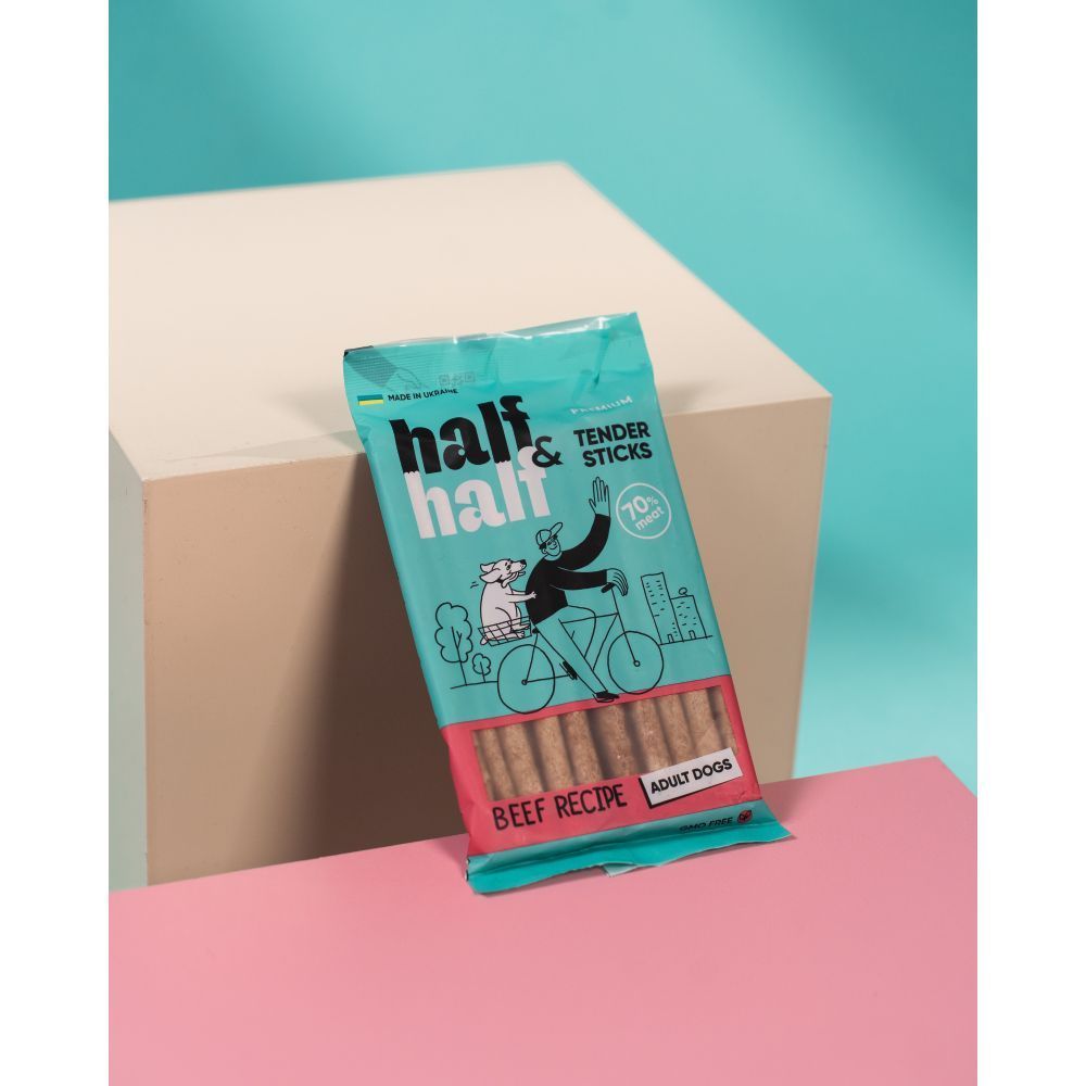 Ласощі для собак Half&Half Tender Sticks Adult 100 г - яловичина Ласощі для собак Half&Half Tender Sticks Adult 100 г - яловичина