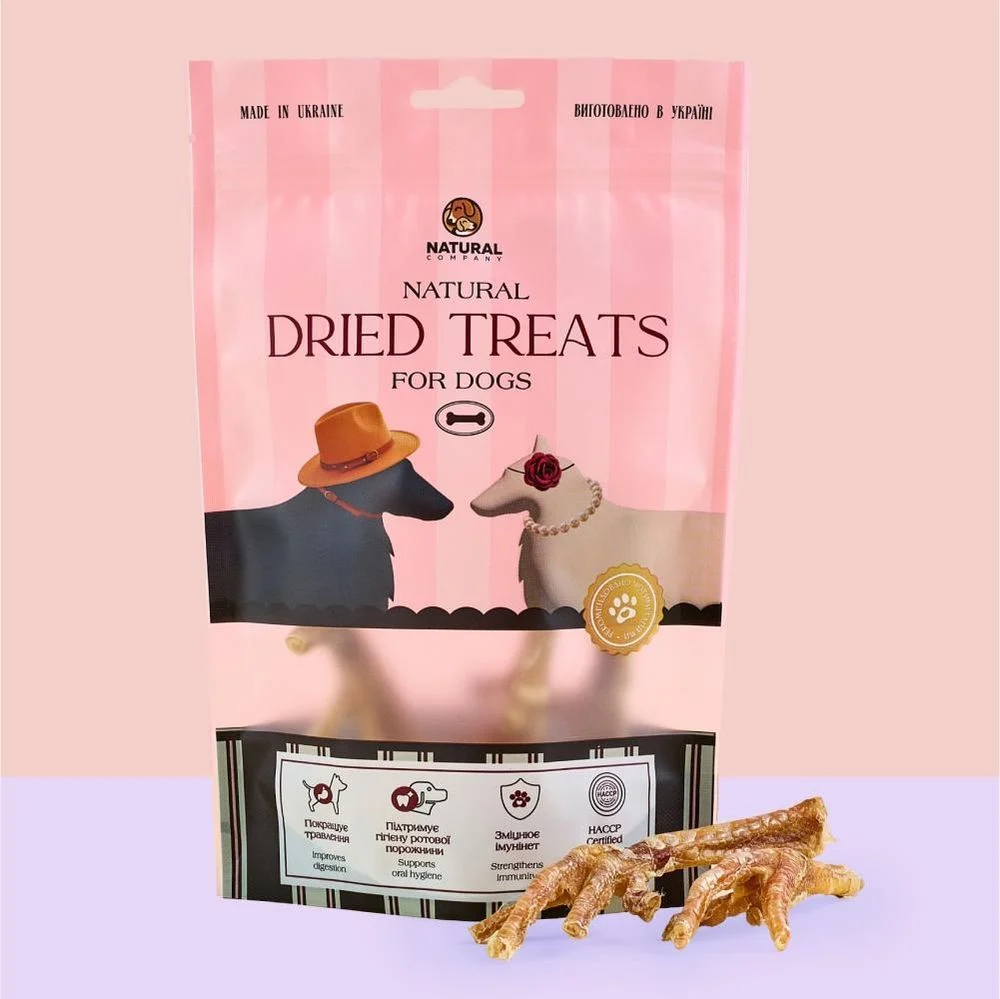 Ласощі для собак Natural Dried Treats 5 шт - лапа куряча