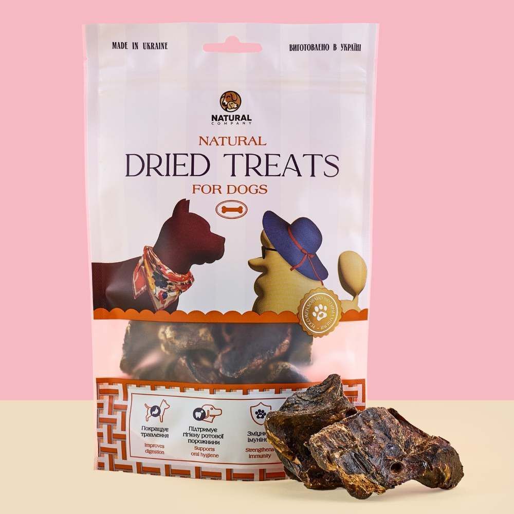 Ласощі для собак Natural Dried 50 г - легені яловичі