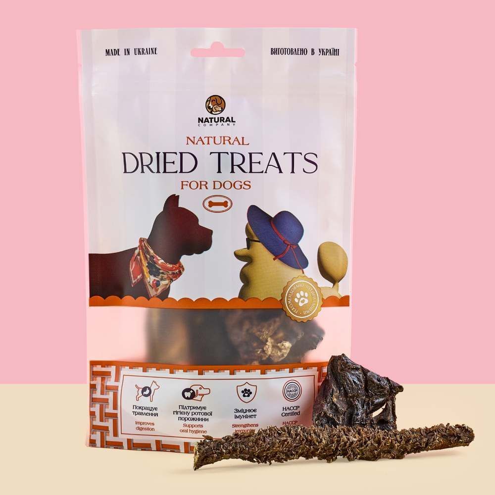 Ласощі для собак Natural Dried Treats 100 г - яловиче асорті