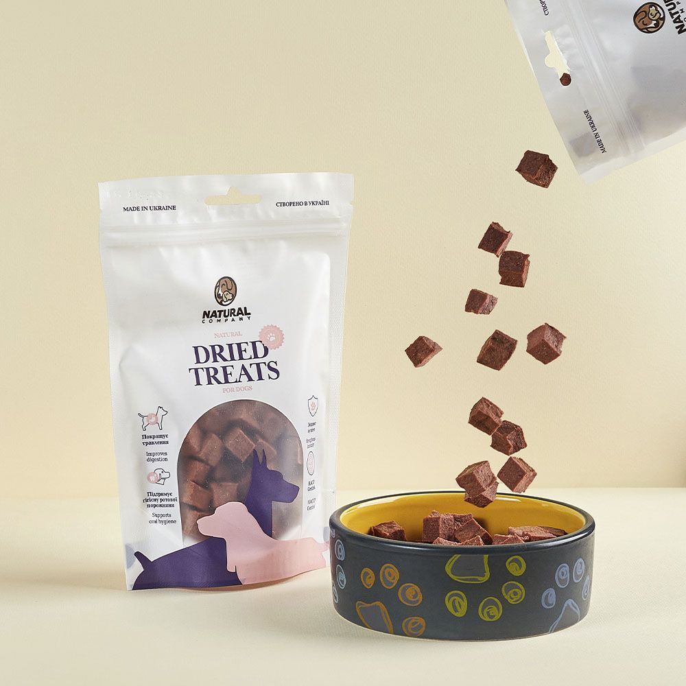 Ласощі для собак Natural Dried Treats Кубики 100 г - качка