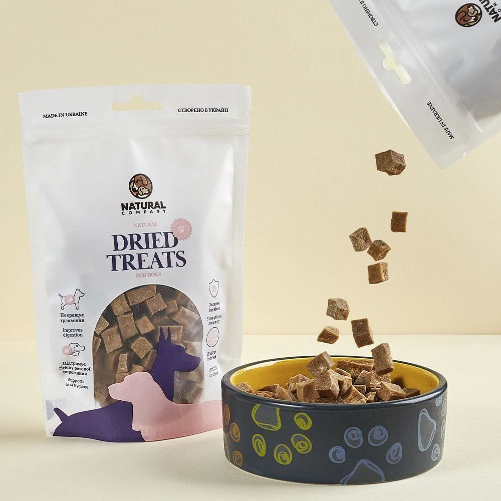 Ласощі для собак Natural Dried Treats Кубики 100 г - курка