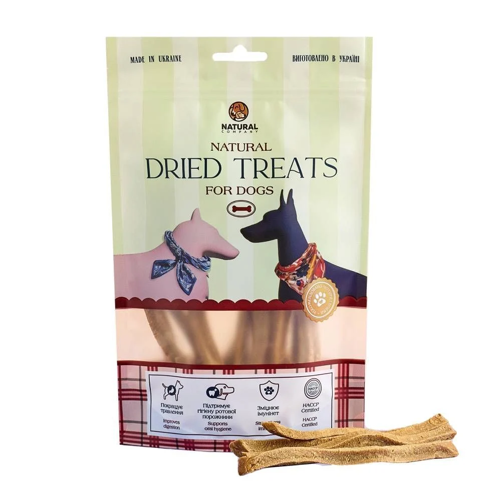 Ласощі для собак Natural Dried Treats 100 г - яловичина, курка та індичка Ласощі для собак Natural Dried Treats 100 г - яловичина, курка та індичка