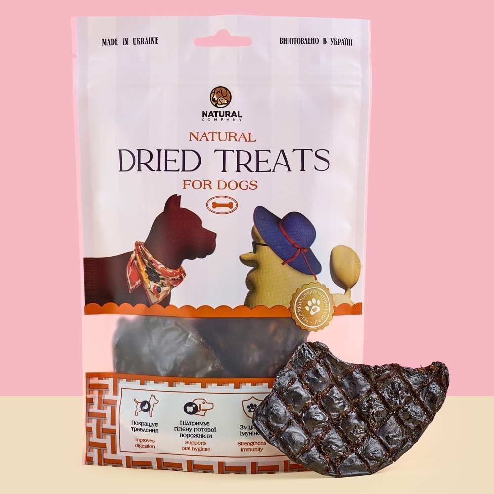 Ласощі для собак Natural Dried Treats Слайси 100 г - печінка яловича