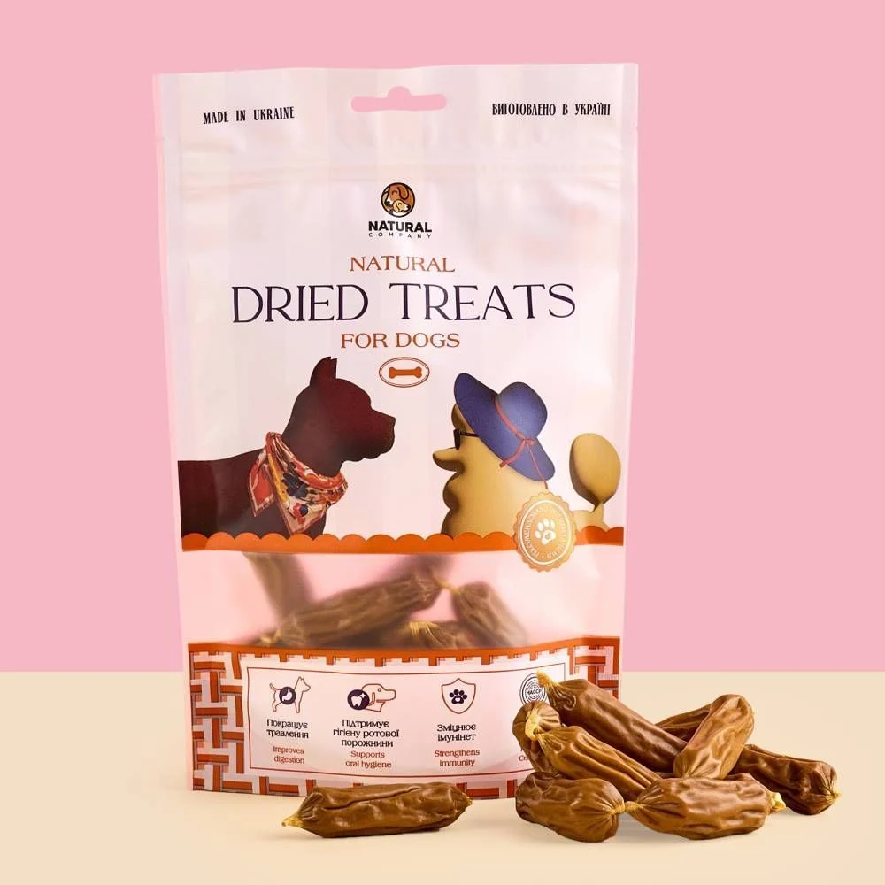 Ласощі для собак Natural Dried Treats Сосиски 10 шт - індичка