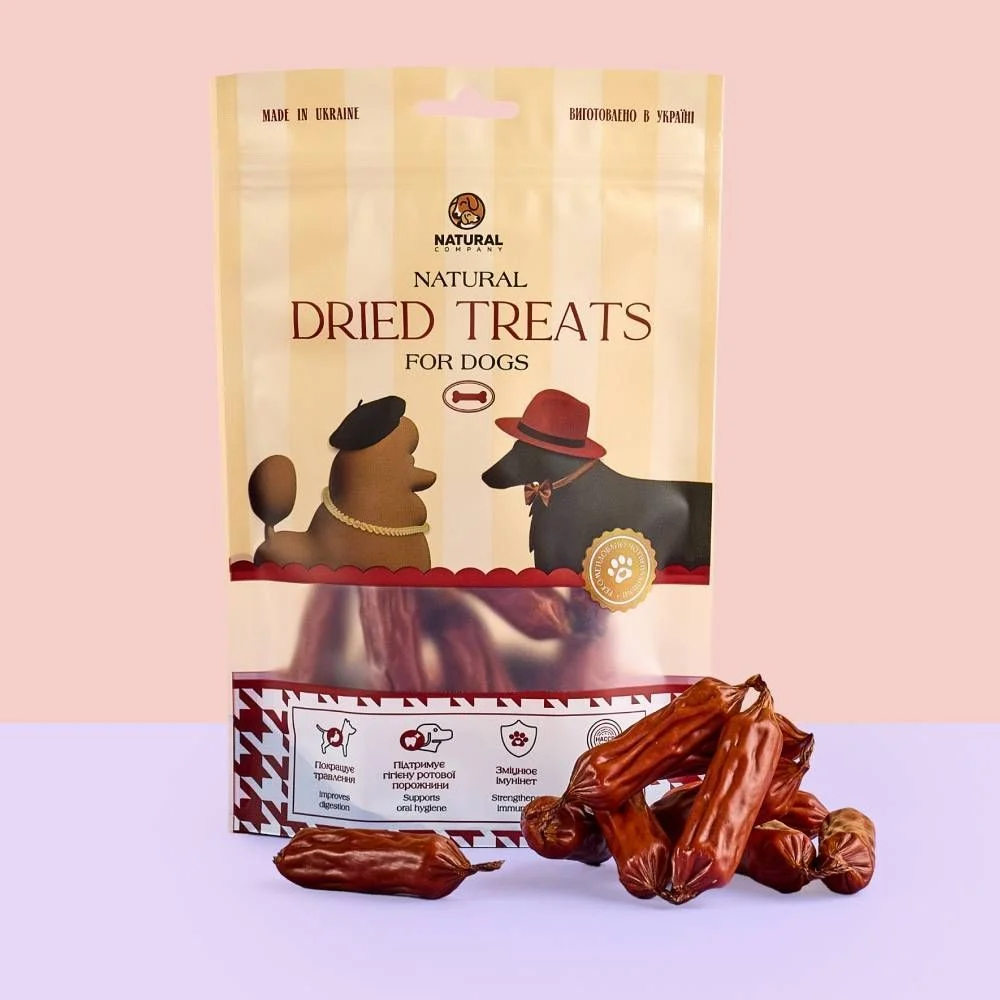 Ласощі для собак Natural Dried Treats Сосиски 10 шт - качка