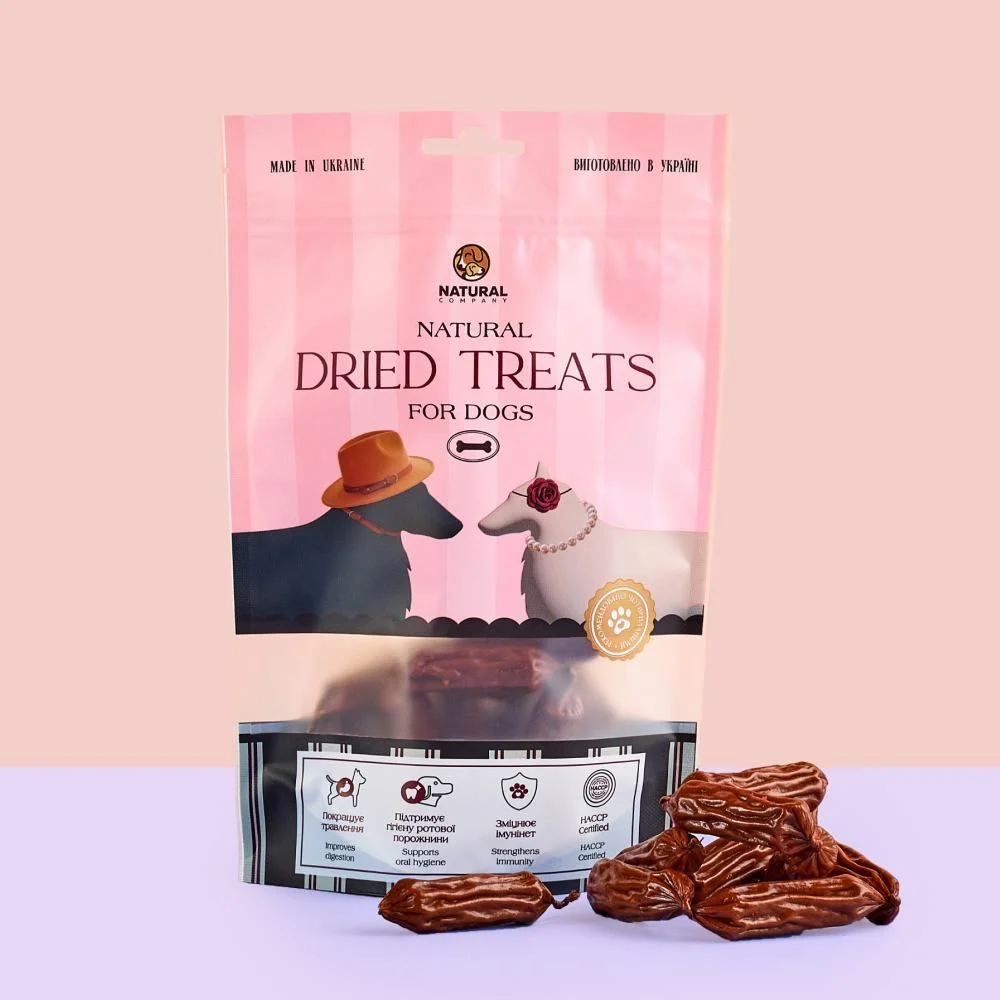 Ласощі для собак Natural Dried Treats Сосиски 10 шт - курка