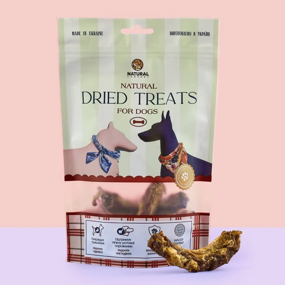 Ласощі для собак Natural Dried Treats 5 шт - шия куряча