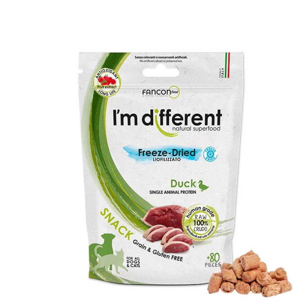 Ласощі для собак та котів I'm different Freeze-Dried 40 г - качка Ласощі для собак та котів I'm different Freeze-Dried 40 г - качка