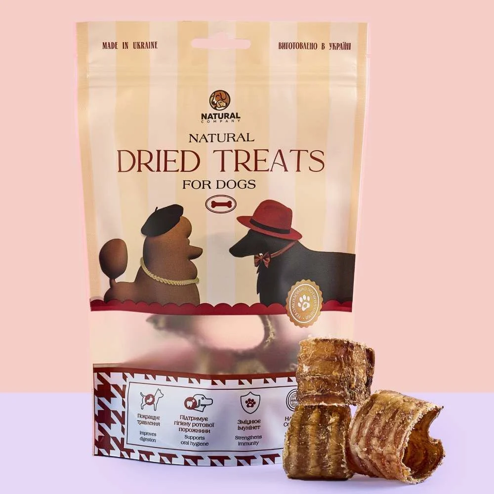 Ласощі для собак Natural Dried Treats 100 г - трахея яловича
