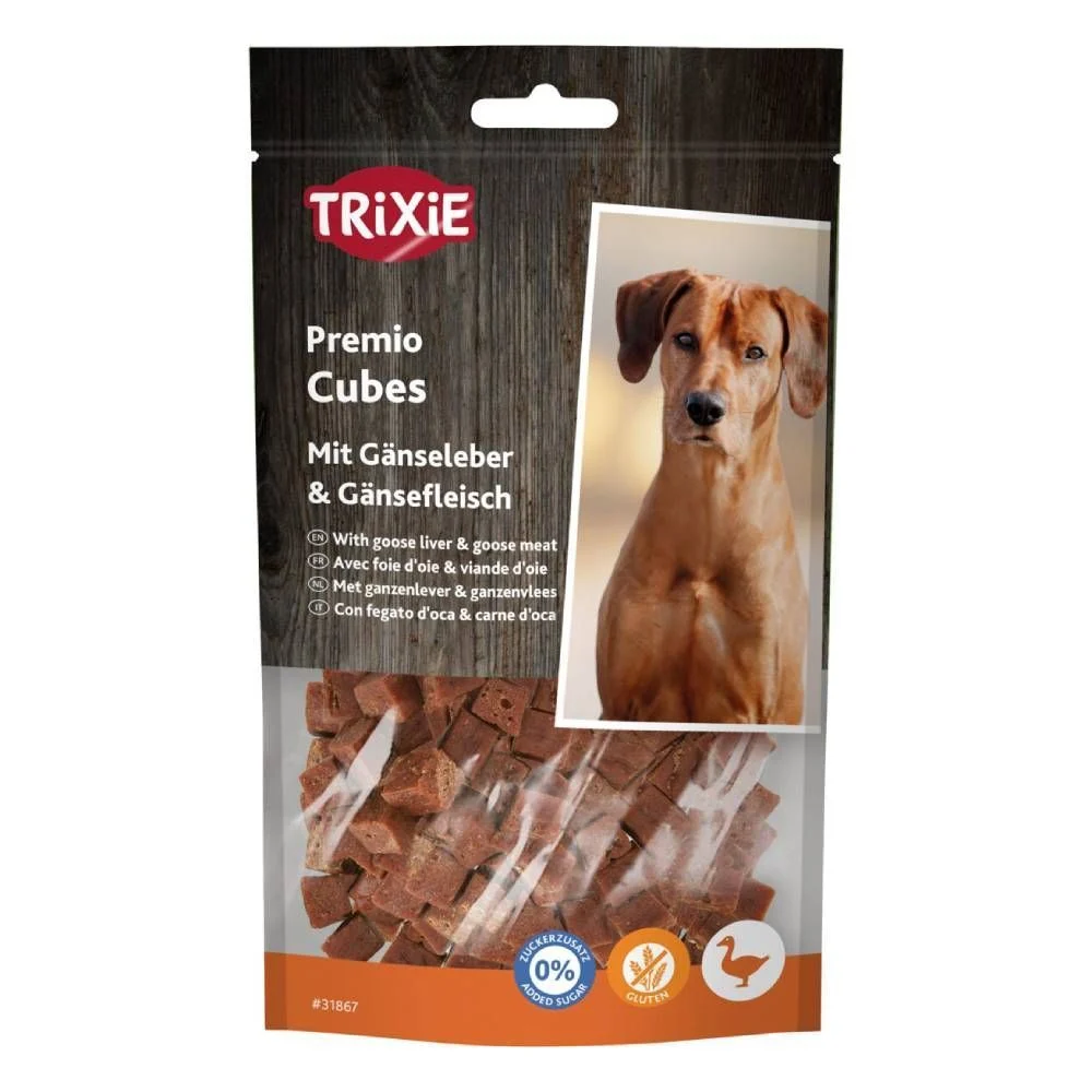 Ласощі для собак Trixie Premio Cubes 100 г - гусяча печінка та м'ясо Ласощі для собак Trixie Premio Cubes 100 г - гусяча печінка та м'ясо