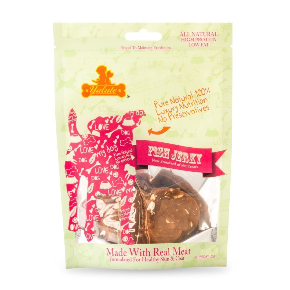 Ласощі для собак Yalute Fish Jerky 100 г - лосось та овочі Ласощі для собак Yalute Fish Jerky 100 г - лосось та овочі