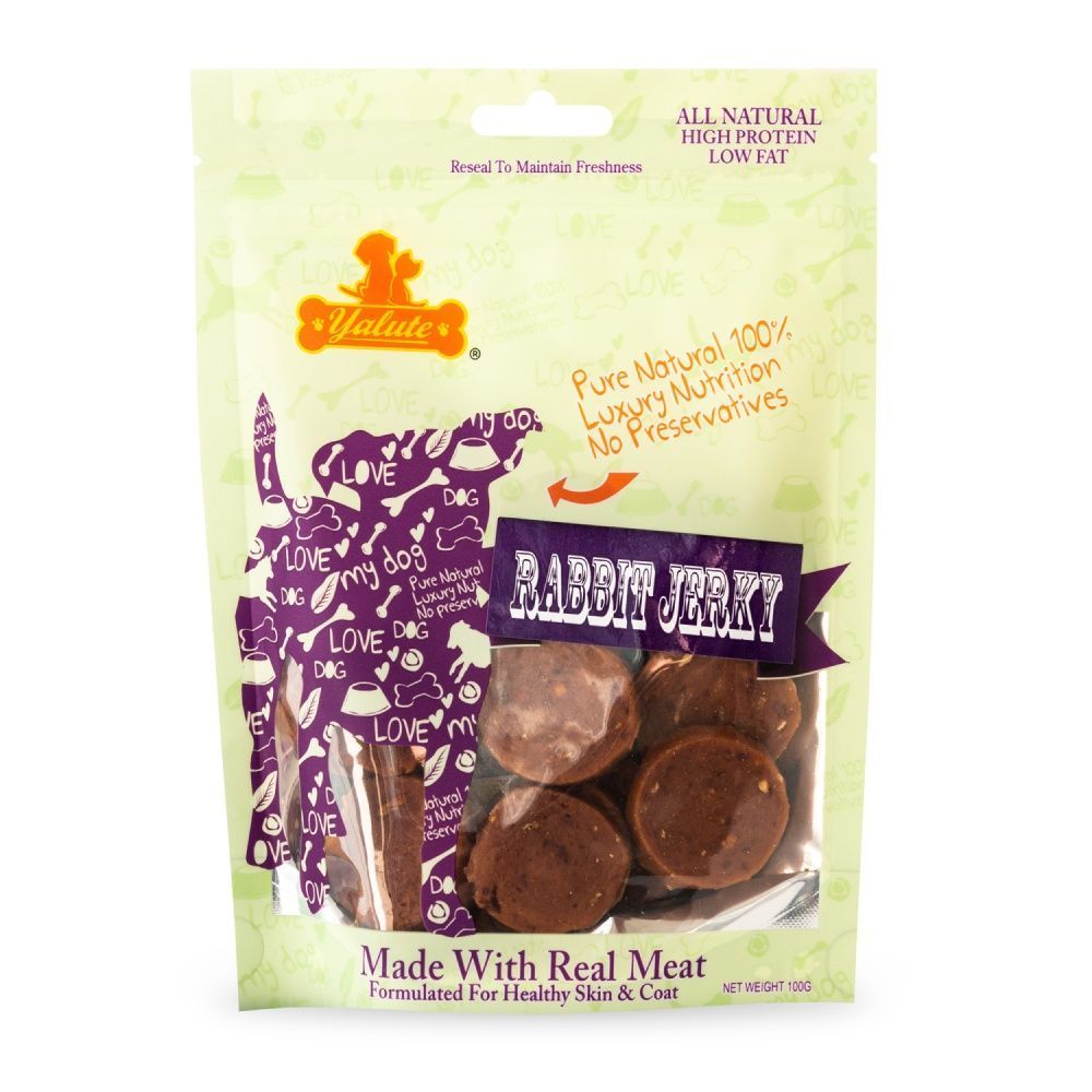 Лакомства для собак Yalute Rabbit Jerky 100 г - кролик и яблоко Лакомства для собак Yalute Rabbit Jerky 100 г - кролик и яблоко