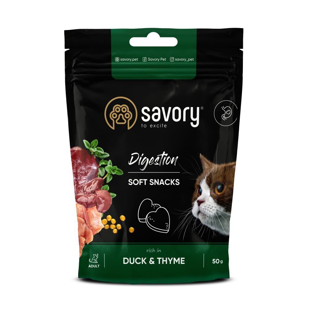 Ласощі для котів Savory Digestion 50 г - качка та кмин Ласощі для котів Savory Digestion 50 г - качка та кмин