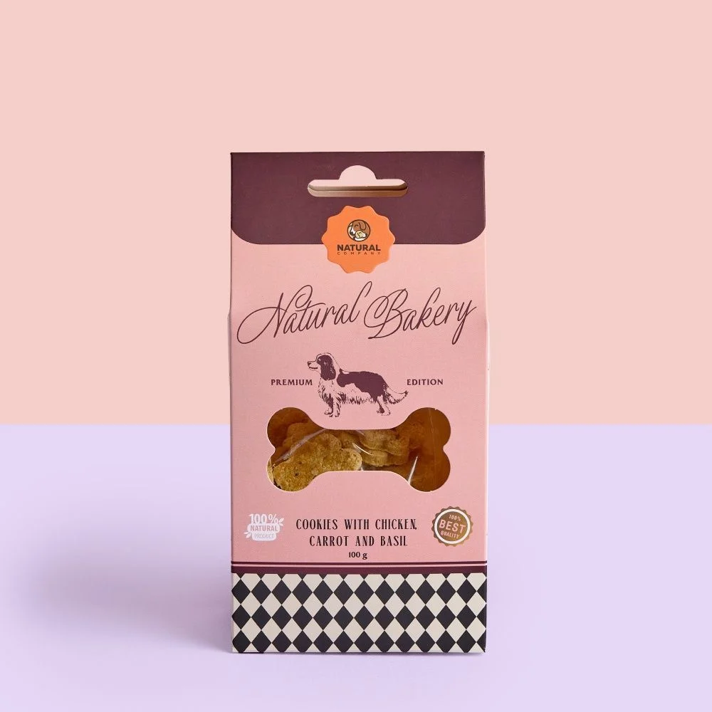 Печиво для собак Natural Bakery 100 г - курка, морква та базилік