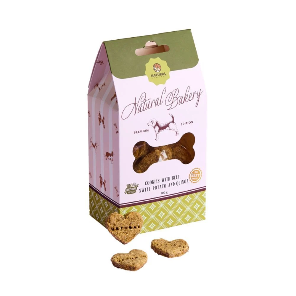 Печиво для собак Natural Bakery 100 г - яловичина, батат та кіноа