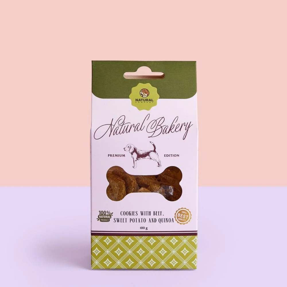 Печиво для собак Natural Bakery 100 г - яловичина, батат та кіноа