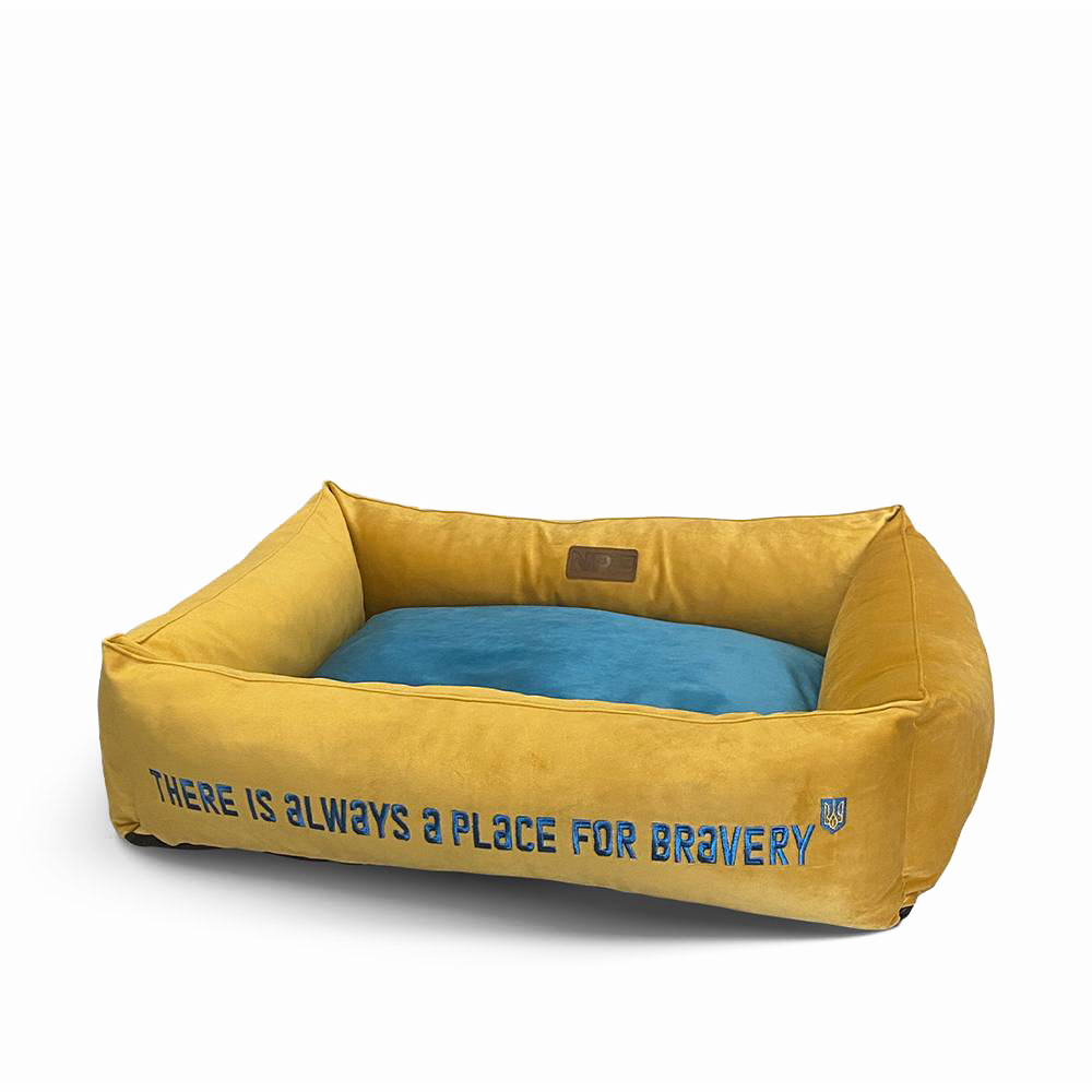 Лежак Noble Pet Albert Bravery 70 х 50 х 22 см (жовтий)