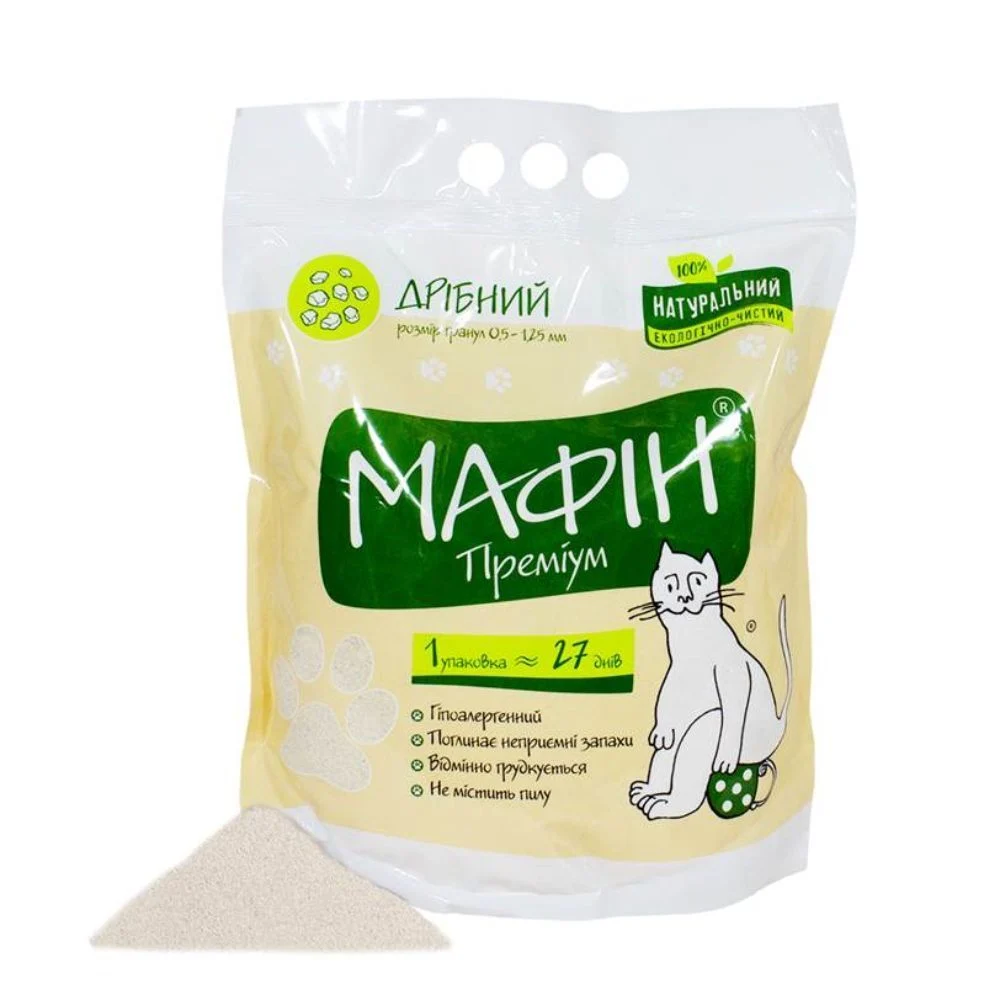 Мафін бентонітовий наповнювач дрібний 4 кг - без аромату