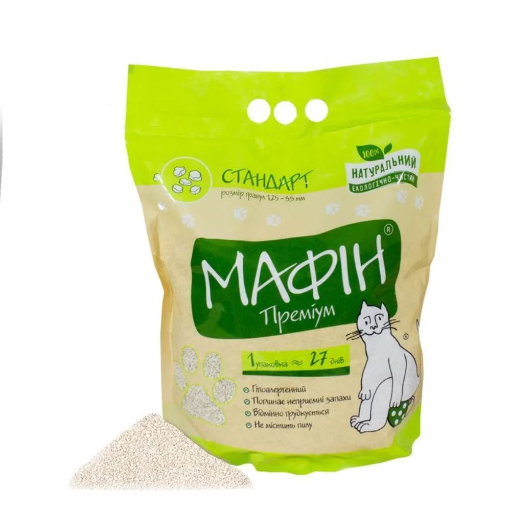 Мафін бентонітовий наповнювач стандарт 4 кг - без аромату
