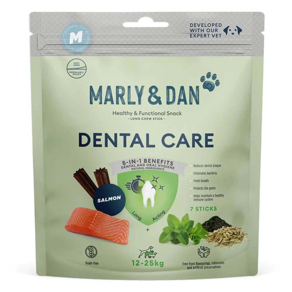 Лакомства для собак Marly & Dan Dental Care Medium Breed 140 г - лосось Лакомства для собак Marly & Dan Dental Care Medium Breed 140 г - лосось