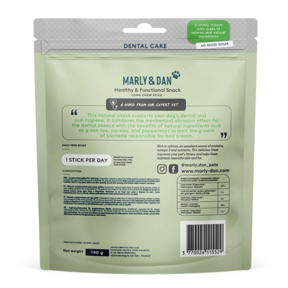 Лакомства для собак Marly & Dan Dental Care Medium Breed 140 г - лосось Лакомства для собак Marly & Dan Dental Care Medium Breed 140 г - лосось