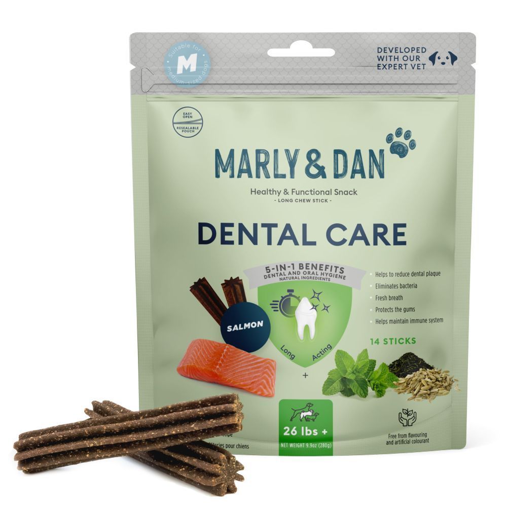 Лакомства для собак Marly & Dan Dental Care Medium Breed 140 г - лосось Лакомства для собак Marly & Dan Dental Care Medium Breed 140 г - лосось