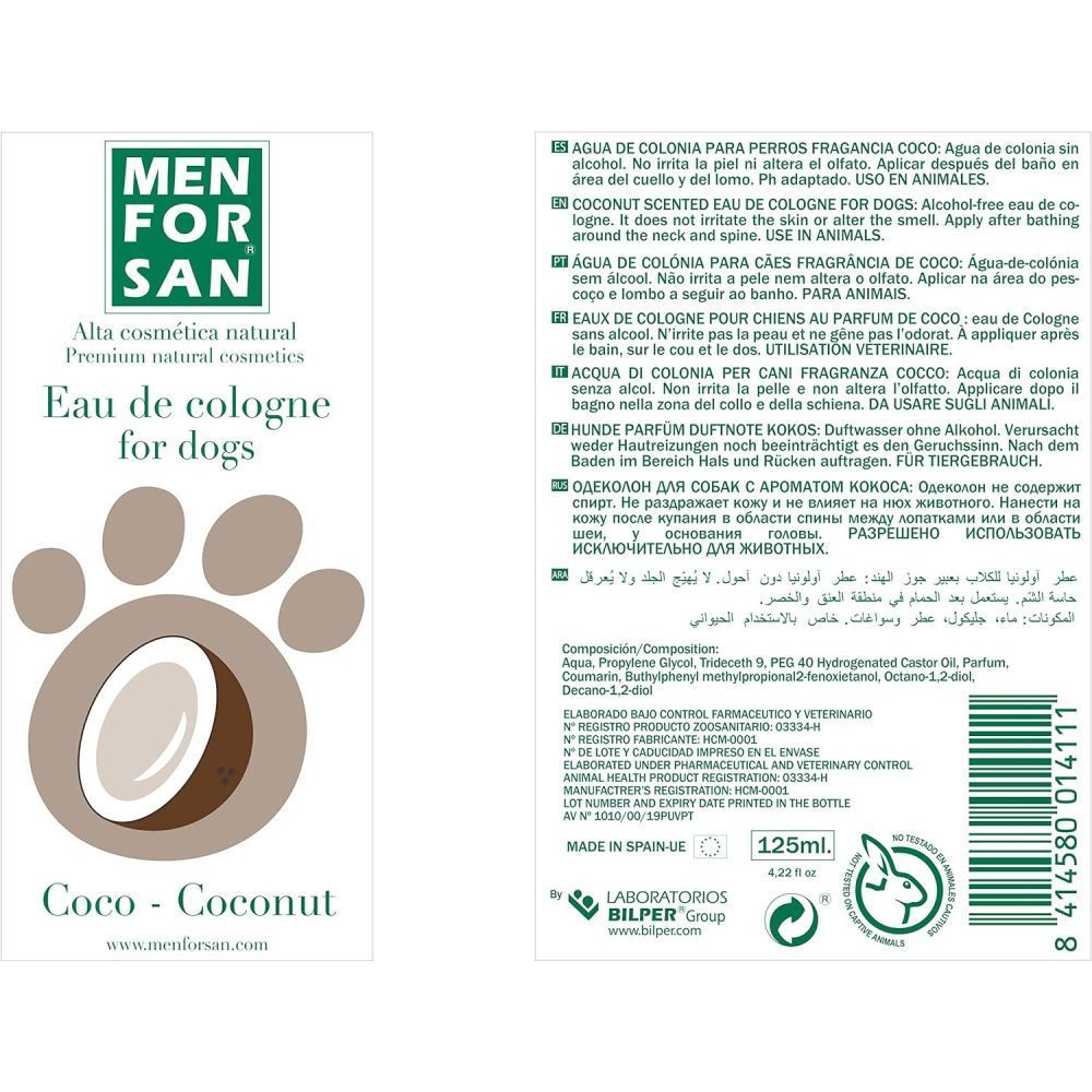 Menforsan Coconut одеколон для собак 125 мл - кокос Menforsan Coconut одеколон для собак 125 мл - кокос