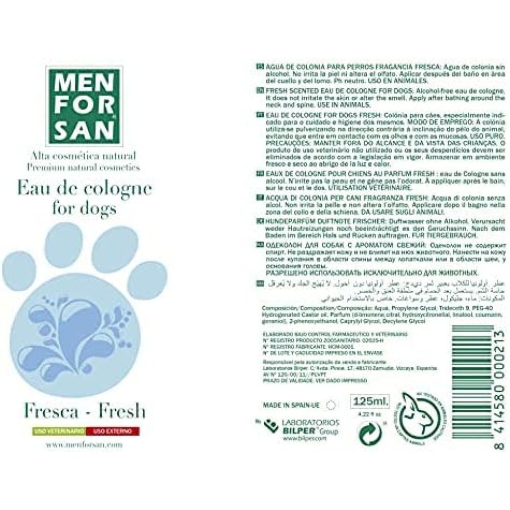Menforsan Fresh одеколон для собак 125 мл - свіжість Menforsan Fresh одеколон для собак 125 мл - свіжість