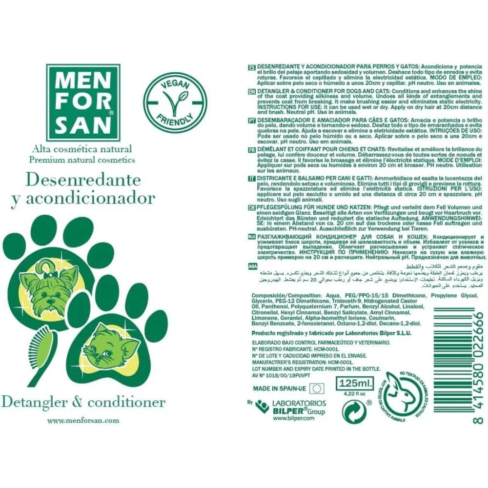 Menforsan Detangler and Conditioner кондиционер для собак 125 мл Menforsan Detangler and Conditioner кондиционер для собак 125 мл