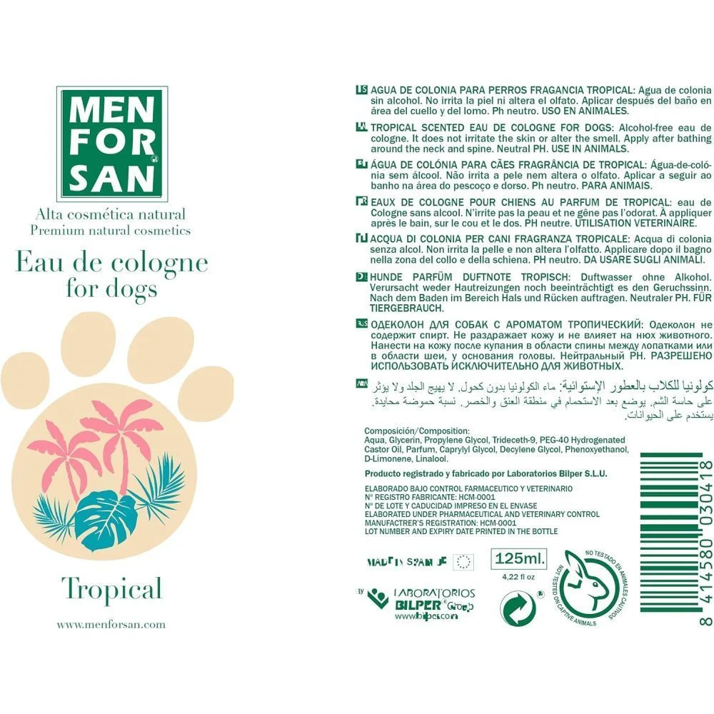 Menforsan Tropical одеколон для собак 125 мл - тропічний Menforsan Tropical одеколон для собак 125 мл - тропічний