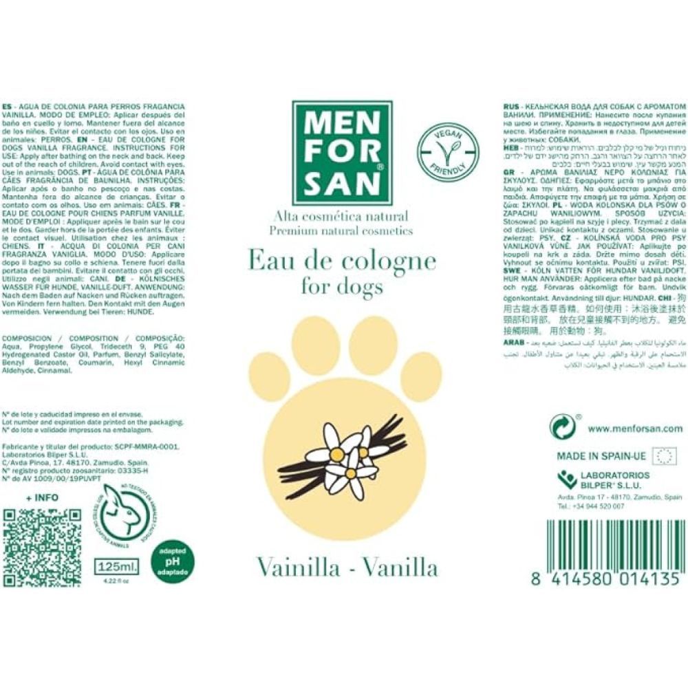 Menforsan Vanilla одеколон для собак 125 мл - ваніль Menforsan Vanilla одеколон для собак 125 мл - ваніль