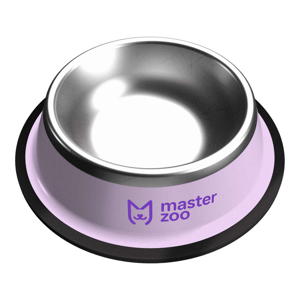 Миска MasterZoo металева на гумовій основі 200 мл - фіолетова Миска MasterZoo металева на гумовій основі 200 мл - фіолетова