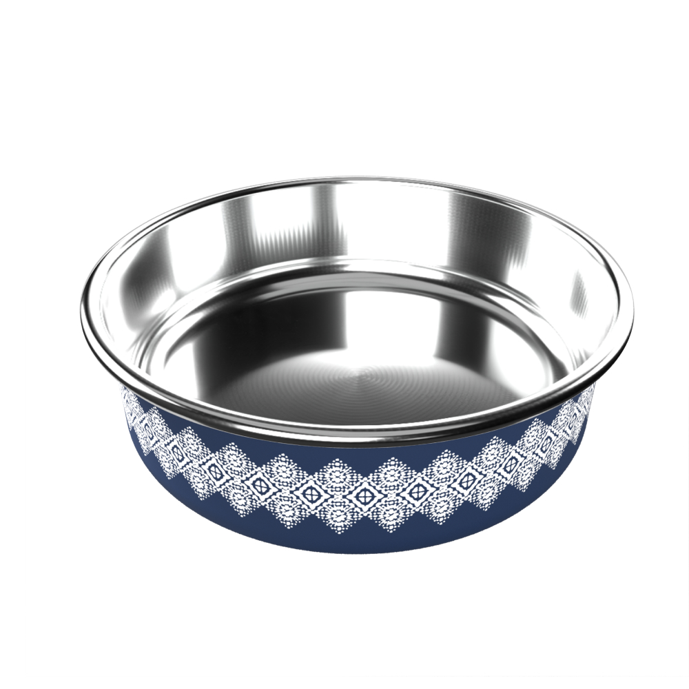 Миска металлическая ArjanImpex Fusion Boho Ethnic 470 мл / 13 см - синий Миска металлическая ArjanImpex Fusion Boho Ethnic 470 мл / 13 см - синий
