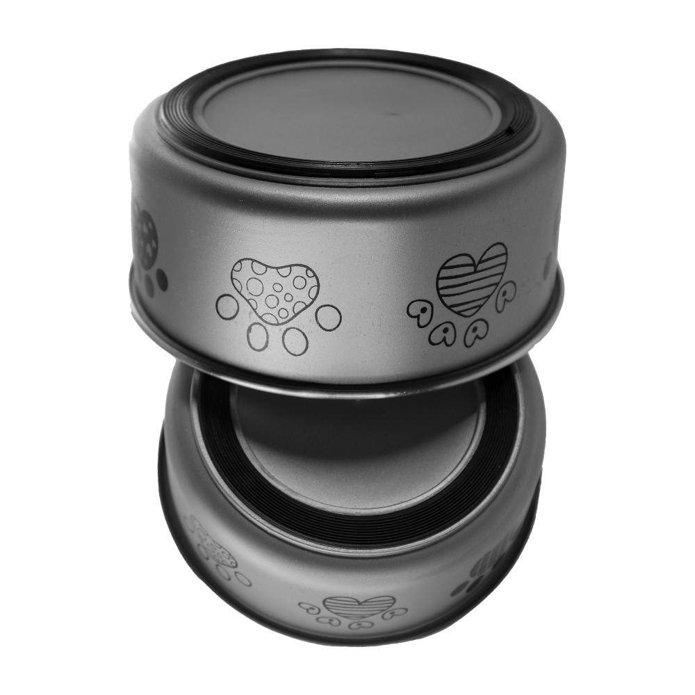 Миска металлическая ArjanImpex Fusion Dog foot 280 мл / 11 см - серый Миска металлическая ArjanImpex Fusion Dog foot 280 мл / 11 см - серый