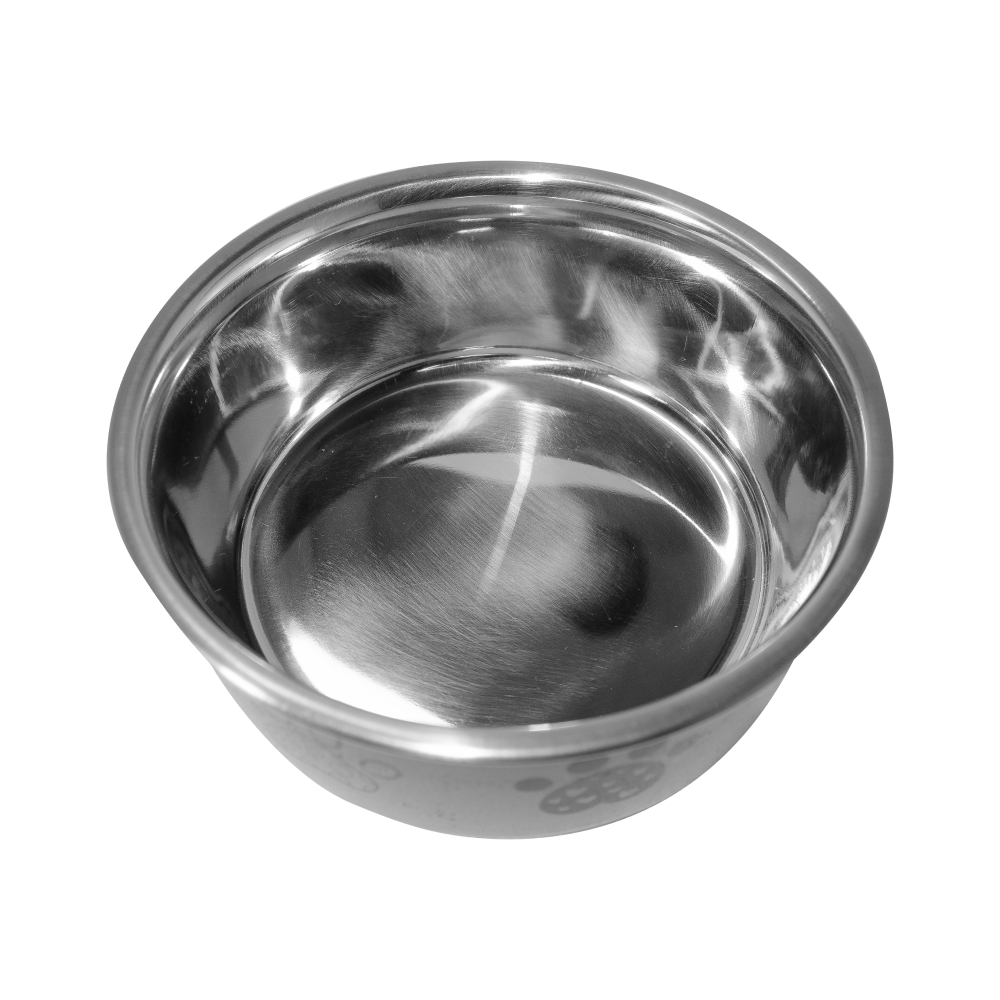 Миска металлическая ArjanImpex Fusion Dog foot 280 мл / 11 см - серый Миска металлическая ArjanImpex Fusion Dog foot 280 мл / 11 см - серый