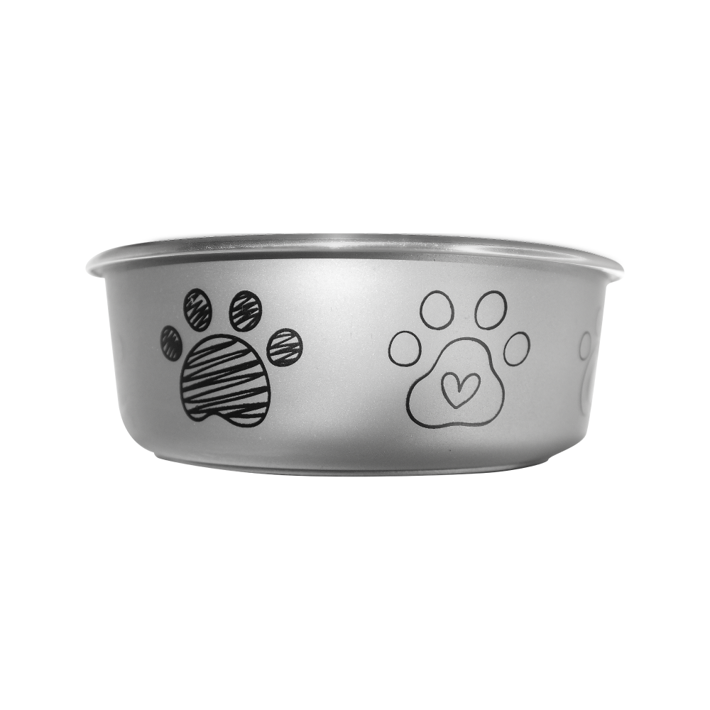 Миска металлическая ArjanImpex Fusion Dog foot 280 мл / 11 см - серый Миска металлическая ArjanImpex Fusion Dog foot 280 мл / 11 см - серый