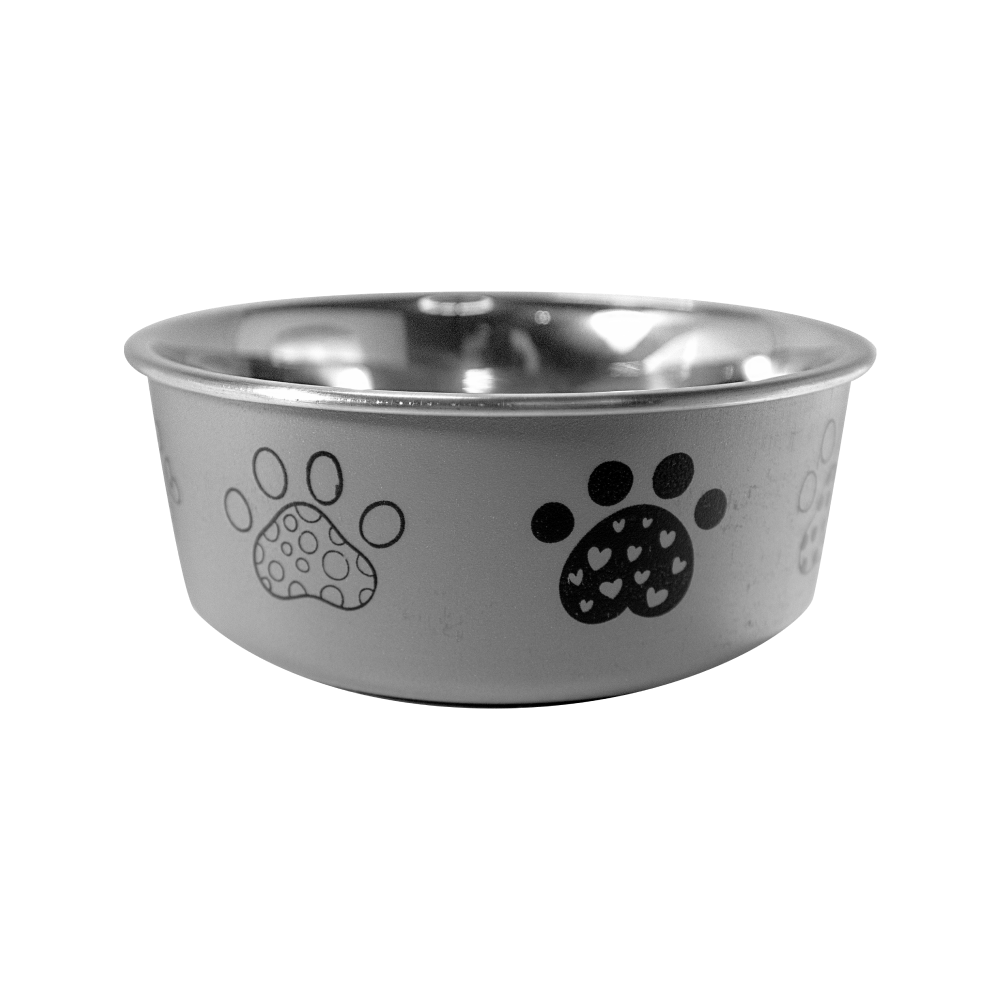 Миска металлическая ArjanImpex Fusion Dog foot 280 мл / 11 см - серый Миска металлическая ArjanImpex Fusion Dog foot 280 мл / 11 см - серый