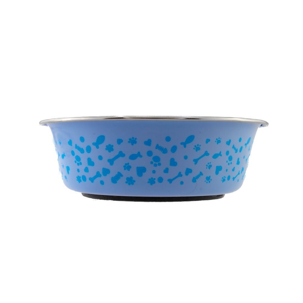 Миска металева ArjanImpex Paw Heart Bone and Fish 270 мл - блакитний Миска металева ArjanImpex Paw Heart Bone and Fish 270 мл - блакитний