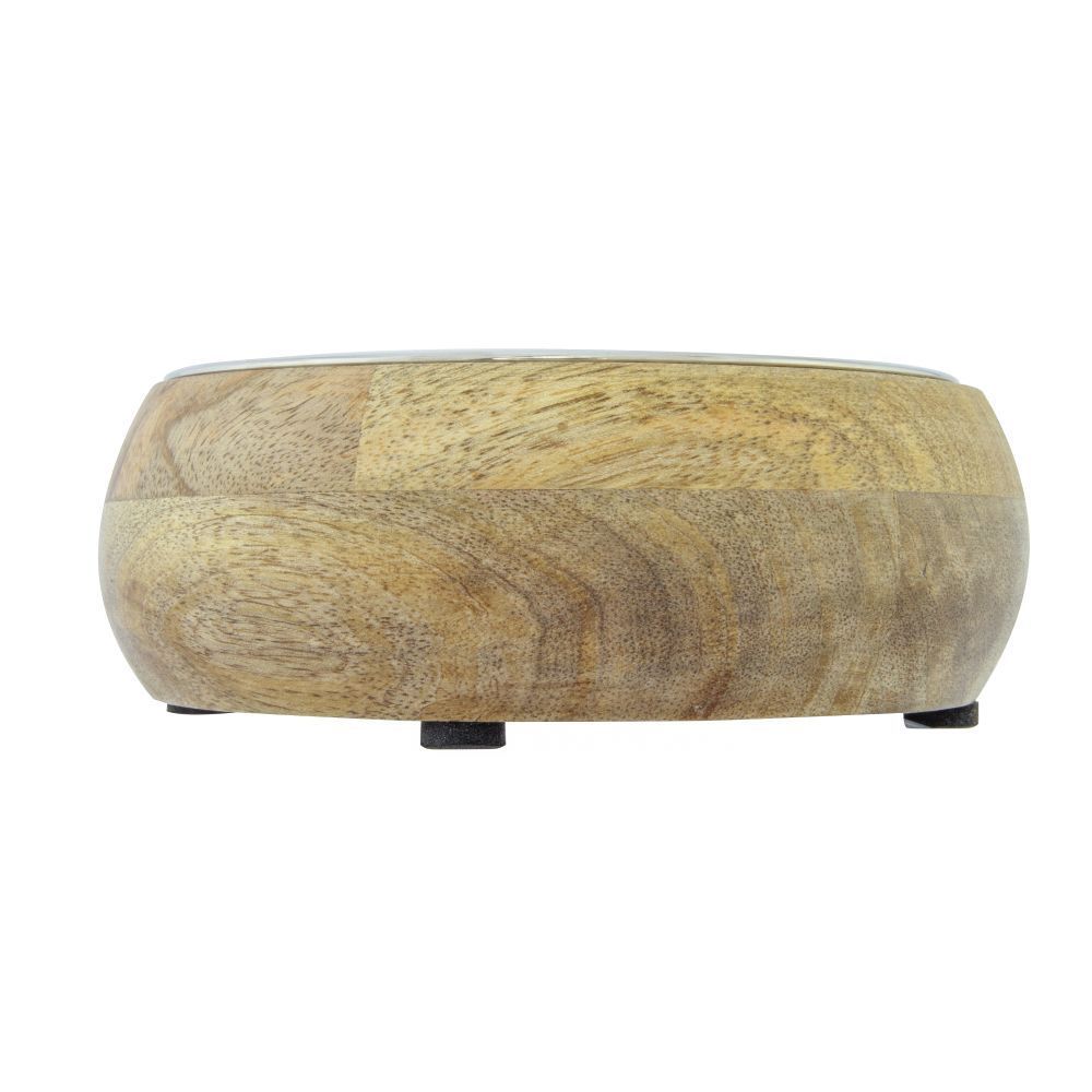 ArjanImpex Wooden Holders With SS Insert Belly миска металева для собак 370 мл - коричневий