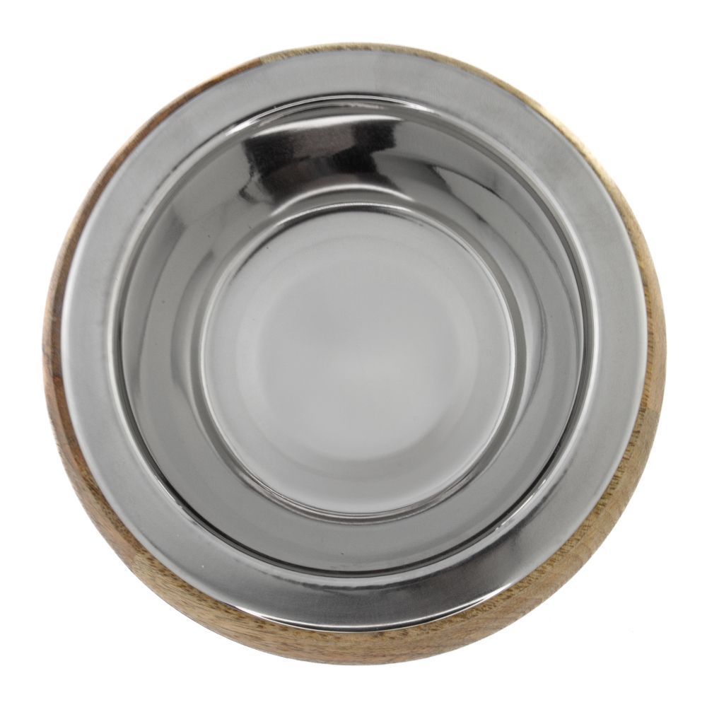 ArjanImpex Wooden Holders With SS Insert Belly миска металева для собак 370 мл - коричневий