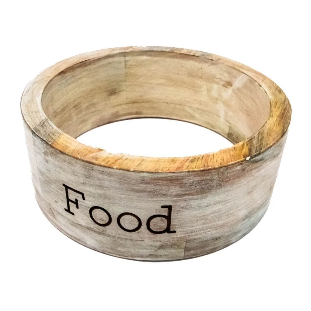 ArjanImpex Wooden Holders With SS Insert Straight миска металева для собак 370 мл - модель в асортименті